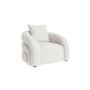 Cream Boucle Armchair with Cushion - Zuri