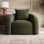 Green Velvet Armchair with Cushion - Zuri