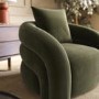 Green Velvet Armchair with Cushion - Zuri