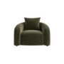 Green Velvet Armchair with Cushion - Zuri