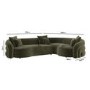 Green Velvet Right Hand Facing 4 Seater Curved Corner Sofa - Zuri