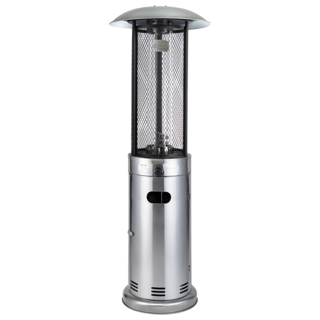 electriQ Outdoor Freestanding Gas Patio Heater - Stainless Steel