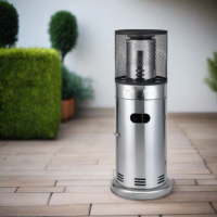 electriQ Outdoor Freestanding Bullet Gas Heater - Stainless Steel