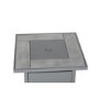 electriQ Outdoor Gas Flame Fire Pit Table - Square in Grey Metal Rattan Effect