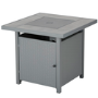 electriQ Outdoor Gas Flame Fire Pit Table - Square in Grey Metal Rattan Effect