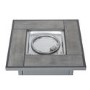 electriQ Outdoor Gas Flame Fire Pit Table - Square in Grey Metal Rattan Effect