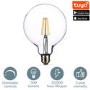 electriQ Dimmable Smart Wifi Large Filament Globe Bulb E27 screw Base - Clear finish - Alexa & Google Home compatible