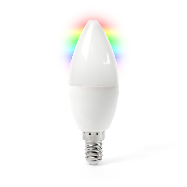 electriQ Dimmable Smart Colour Wifi Candle LED Bulb with E14 screw ending - Alexa & Google Home compatible