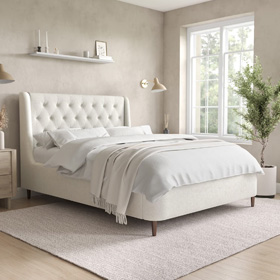 Cream Double Ottoman Beds