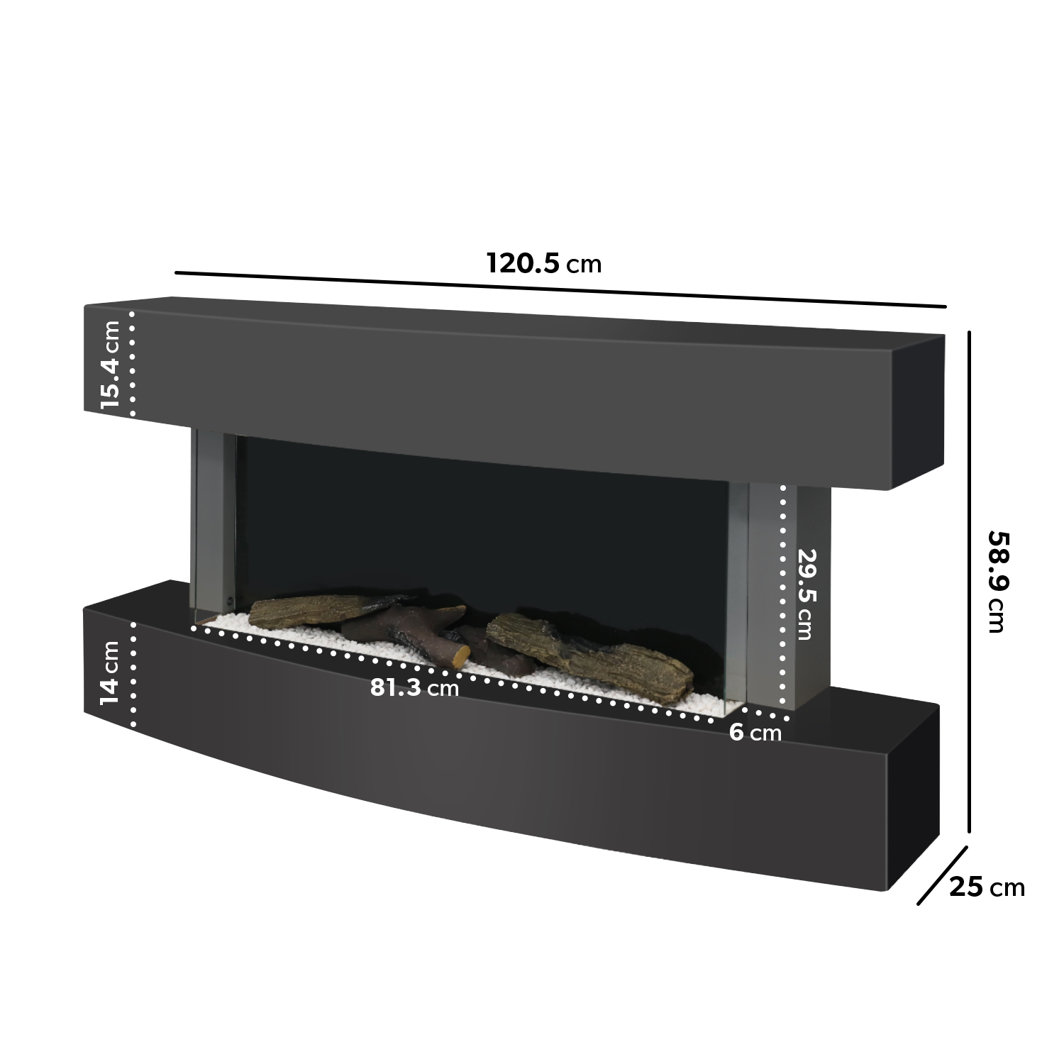 Amberglo Fire Dimensions