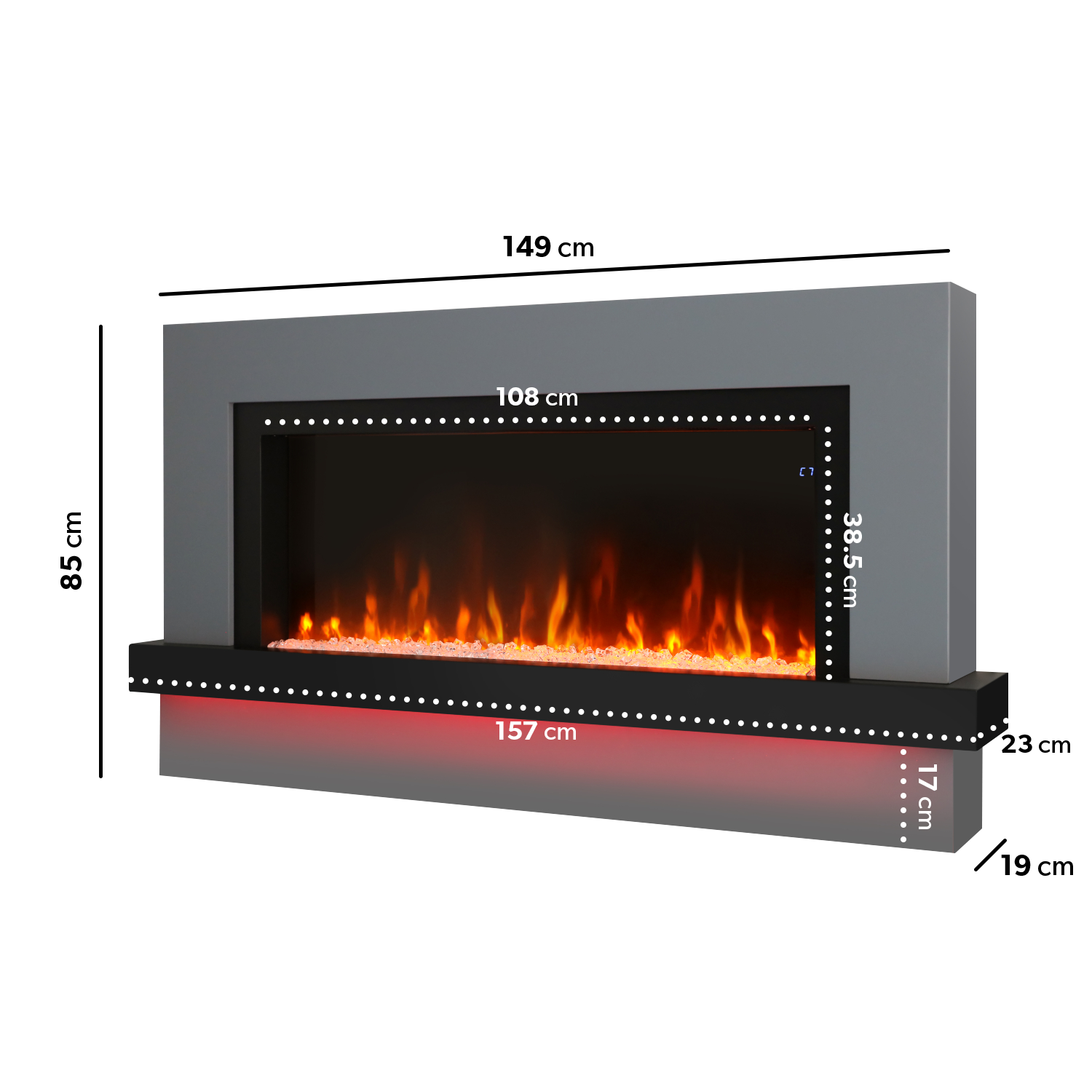 Amberglo Fire Dimensions